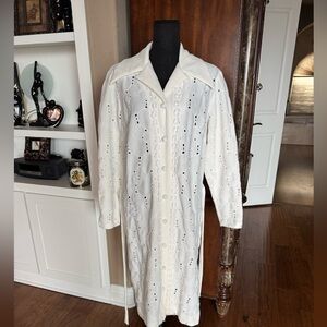 Vintage Paula Brooks Original‎ Ivory Cutout Trench Coat
